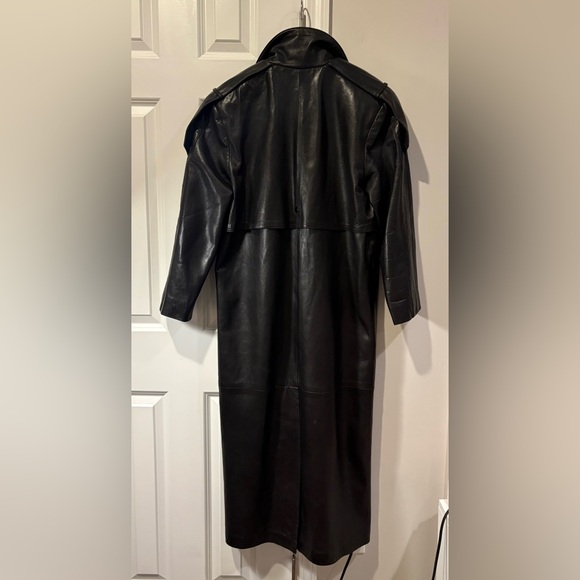 Jayskins Made in USA Black Leather Trench Coat - Picture 6 of 13